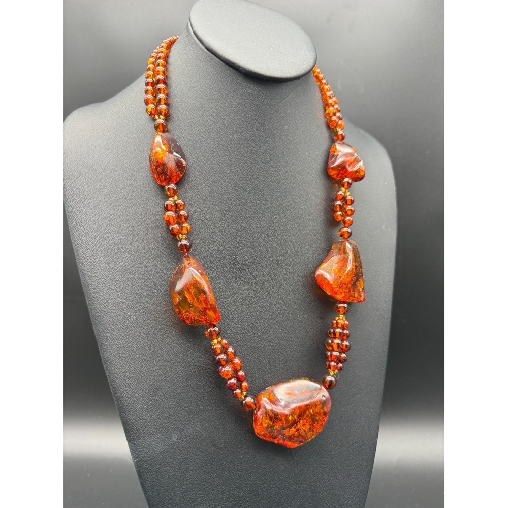 Luba Tarasova / Tarasova Collection Baltic Amber Statement Necklace 22"